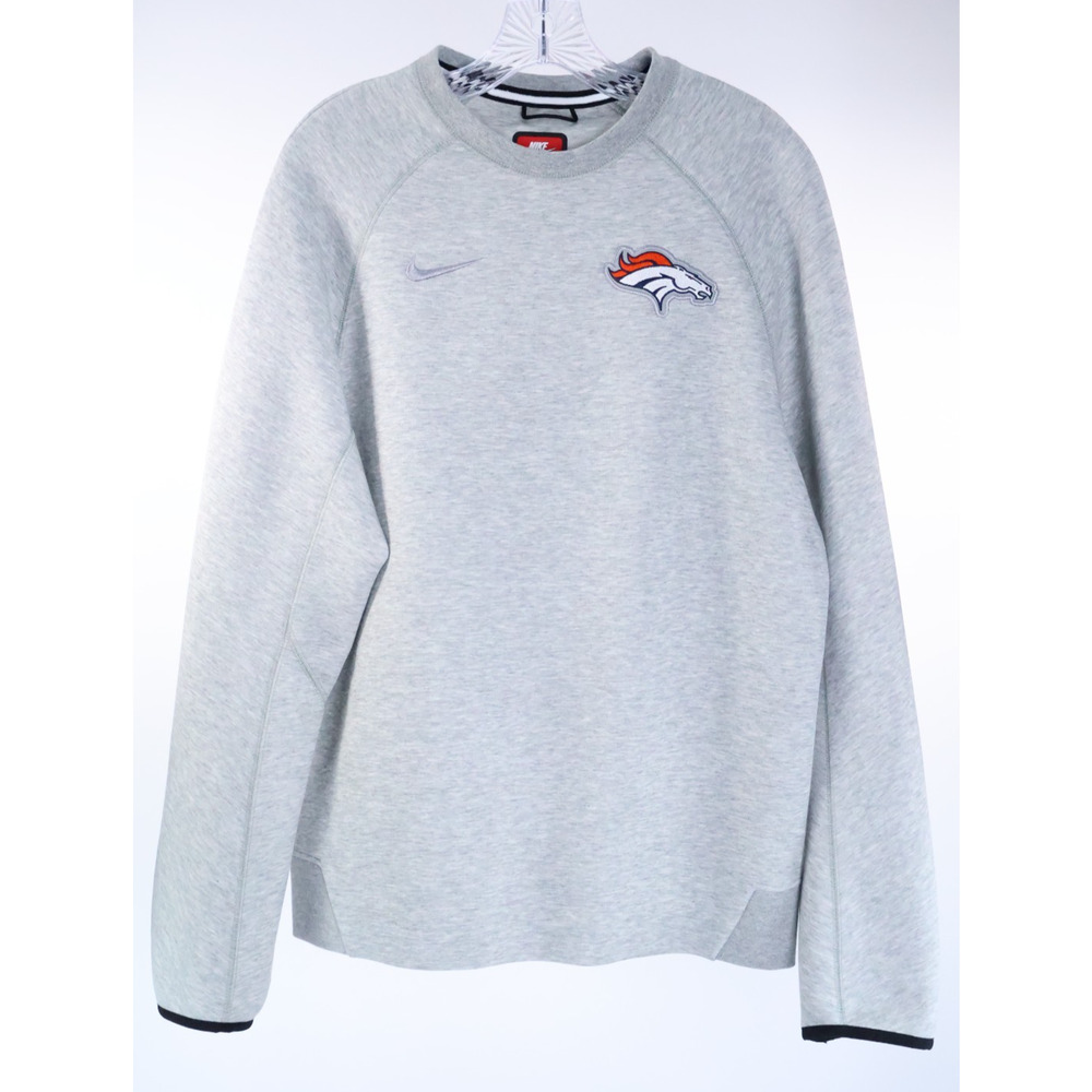 Nike Denver Broncos Dark Grey Heather Tech Fleece Sweatshirt Men's M NWT Read